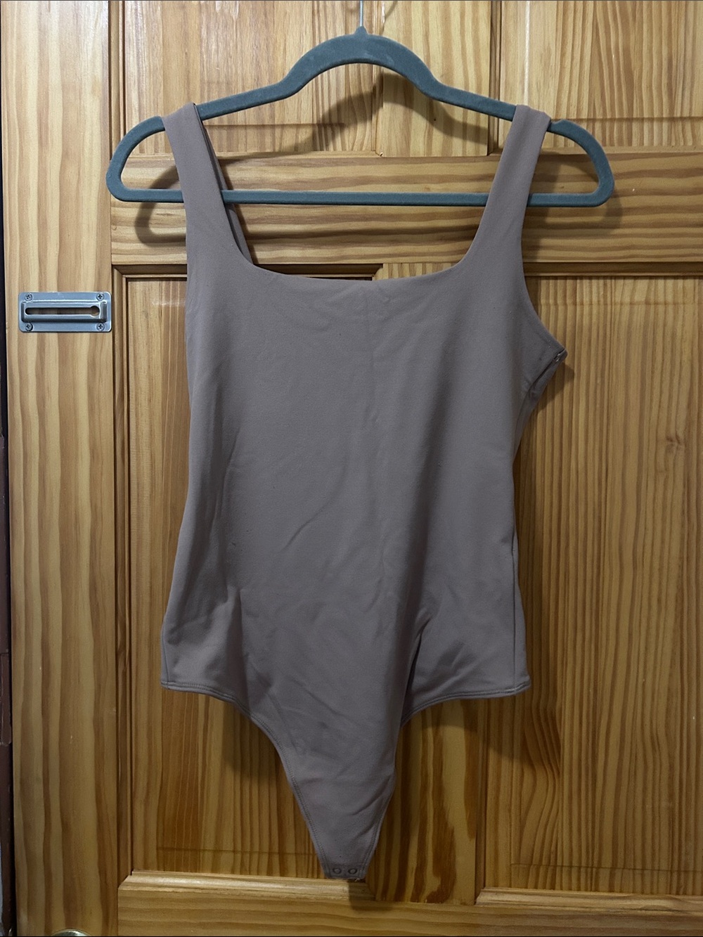 Abercrombie & Fitch Sleeveless Scoop Neck Bodysuit - Taupe